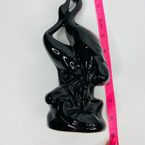 Vintage Ceramic Black Crane Bird Figurine Mid Century Palm Beach Regency… - Picture 3 of 8